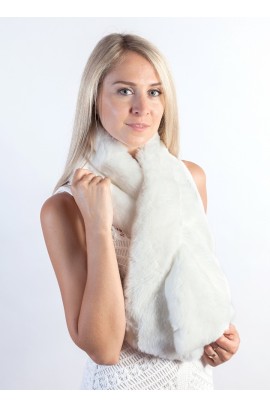 White rex fur scarf